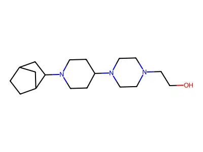 2-[4-(1-Bicyclo[2.2.1]hept-2-yl-4-piperidinyl)-1-piperazinyl]ethanol structure
