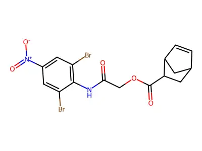 [2-(2,6-dibromo-4-nitroanilino)-2-oxoethyl] bicyclo[2.2.1]hept-5-ene-2-carboxylate structure