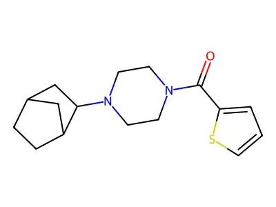 1-Bicyclo[2.2.1]hept-2-yl-4-(2-thienylcarbonyl)piperazine structure