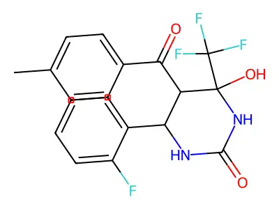 6-(2-fluorophenyl)-4-hydroxy-5-(4-methylbenzoyl)-4-(trifluoromethyl)-1,3-diazinan-2-one structure
