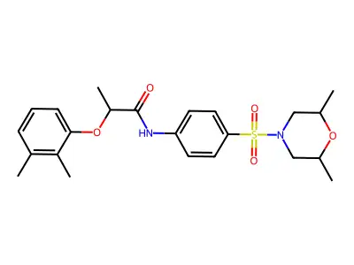 N-{4-[(2,6-dimethylmorpholin-4-yl)sulfonyl]phenyl}-2-(2,3-dimethylphenoxy)propanamide structure