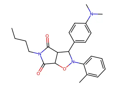 5-butyl-3-(4-(dimethylamino)phenyl)-2-(o-tolyl)dihydro-2H-pyrrolo[3,4-d]isoxazole-4,6(5H,6aH)-dione structure