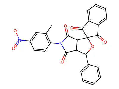 5-(2-methyl-4-nitrophenyl)-3-phenyl-3a,6a-dihydrospiro[furo[3,4-c]pyrrole-1,2'-indene]-1',3',4,6(3H,5H)-tetrone structure