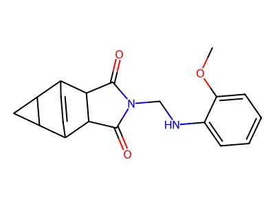 2-{[(2-Methoxyphenyl)amino]methyl}hexahydro-4,6-ethenocyclopropa[f]isoindole-1,3(3aH)-dione structure