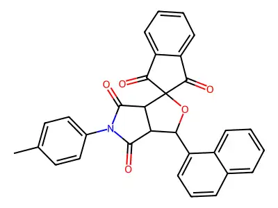 5-(4-methylphenyl)-3-(naphthalen-1-yl)-3a,6a-dihydrospiro[furo[3,4-c]pyrrole-1,2'-indene]-1',3',4,6(3H,5H)-tetrone structure