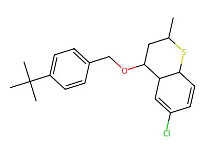 4-{[4-(tert-butyl)benzyl]oxy}-6-chloro-2-methyl-3,4,4a,8a-tetrahydro-2H-thiochromene structure