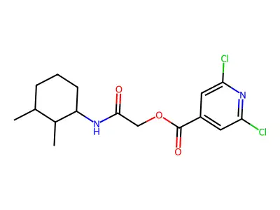 [(2,3-Dimethylcyclohexyl)carbamoyl]methyl 2,6-dichloropyridine-4-carboxylate structure