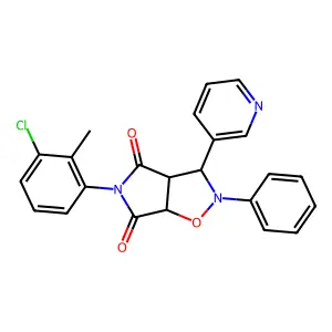 5-(3-chloro-2-methylphenyl)-2-phenyl-3-(pyridin-3-yl)dihydro-2H-pyrrolo[3,4-d][1,2]oxazole-4,6(3H,5H)-dione structure