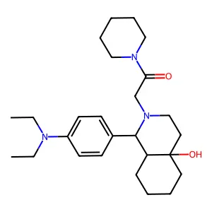 2-{1-[4-(diethylamino)phenyl]-4a-hydroxyoctahydroisoquinolin-2(1H)-yl}-1-(piperidin-1-yl)ethanone structure