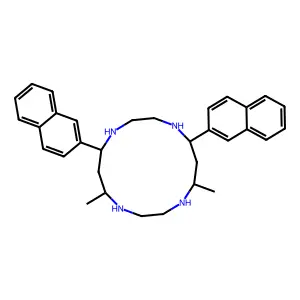 5,14-Dimethyl-7,12-bis(2-naphthyl)-1,4,8,11-tetrazacyclotetradecane structure