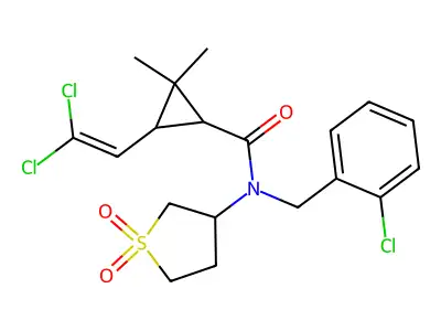 N-(2-chlorobenzyl)-3-(2,2-dichloroethenyl)-N-(1,1-dioxidotetrahydrothiophen-3-yl)-2,2-dimethylcyclopropanecarboxamide structure