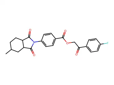 2-(4-fluorophenyl)-2-oxoethyl 4-(5-methyl-1,3-dioxooctahydro-2H-isoindol-2-yl)benzoate structure