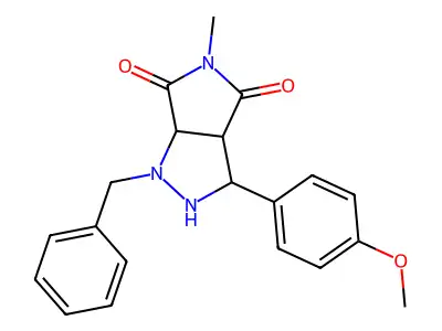 1-benzyl-3-(4-methoxyphenyl)-5-methyltetrahydropyrrolo[3,4-c]pyrazole-4,6(2H,5H)-dione structure