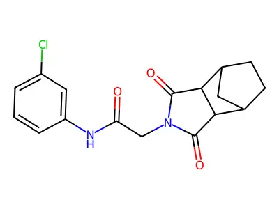 N-(3-chlorophenyl)-2-(1,3-dioxooctahydro-2H-4,7-methanoisoindol-2-yl)acetamide structure
