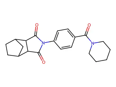 2-[4-(piperidin-1-ylcarbonyl)phenyl]hexahydro-1H-4,7-methanoisoindole-1,3(2H)-dione structure