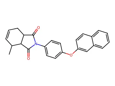 4-Methyl-2-(4-naphthalen-2-yloxyphenyl)-3a,4,7,7a-tetrahydroisoindole-1,3-dione structure