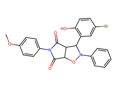 3-(5-bromo-2-hydroxyphenyl)-5-(4-methoxyphenyl)-2-phenyl-hexahydro-2H-pyrrolo[3,4-d][1,2]oxazole-4,6-dione structure