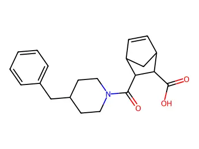 3-[(4-Benzylpiperidin-1-yl)carbonyl]bicyclo[2.2.1]hept-5-ene-2-carboxylic acid structure