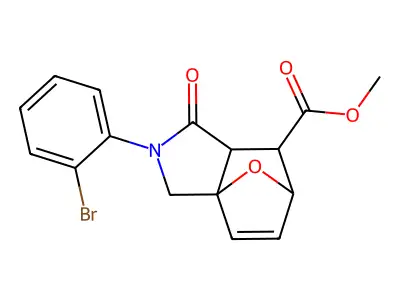 methyl 2-(2-bromophenyl)-1-oxo-1,2,3,6,7,7a-hexahydro-3a,6-epoxyisoindole-7-carboxylate structure