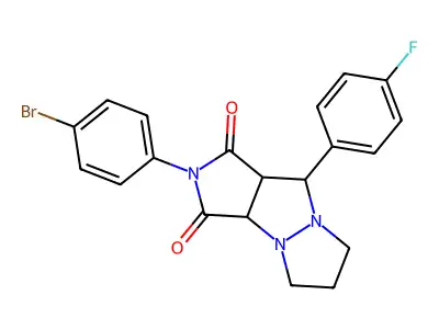 2-(4-bromophenyl)-9-(4-fluorophenyl)hexahydro-1H-pyrazolo[1,2-a]pyrrolo[3,4-c]pyrazole-1,3(2H)-dione structure