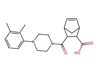 2-[4-(2,3-dimethylphenyl)piperazine-1-carbonyl]bicyclo[2.2.1]hept-5-ene-3-carboxylic acid structure