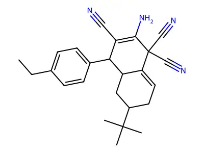 2-amino-6-tert-butyl-4-(4-ethylphenyl)-4a,5,6,7-tetrahydro-1,1,3(4H)-naphthalenetricarbonitrile structure