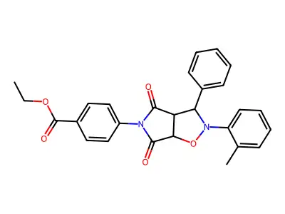 ethyl 4-[2-(2-methylphenyl)-4,6-dioxo-3-phenyl-3a,6a-dihydro-3H-pyrrolo[3,4-d][1,2]oxazol-5-yl]benzoate structure