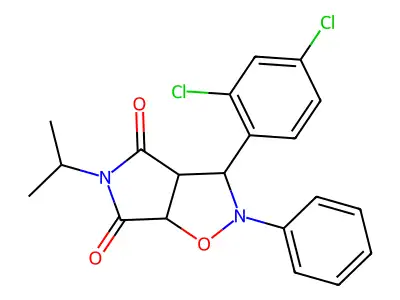 3-(2,4-dichlorophenyl)-5-isopropyl-2-phenyldihydro-2H-pyrrolo[3,4-d]isoxazole-4,6(5H,6aH)-dione structure