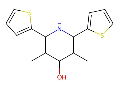 3,5-Dimethyl-2,6-di(2-thienyl)-4-piperidinol structure
