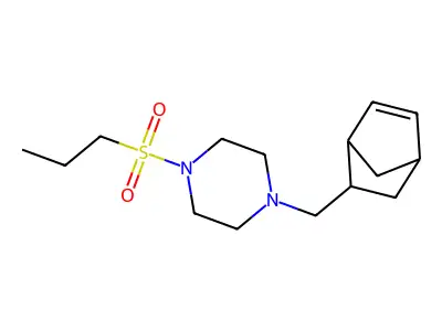 1-(Bicyclo[2.2.1]hept-5-en-2-ylmethyl)-4-(propylsulfonyl)piperazine structure