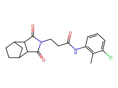 N-(3-chloro-2-methylphenyl)-3-(1,3-dioxooctahydro-2H-4,7-methanoisoindol-2-yl)propanamide structure