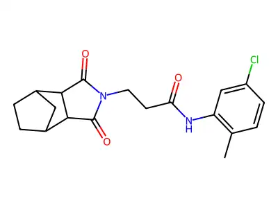 N-(5-chloro-2-methylphenyl)-3-(1,3-dioxooctahydro-2H-4,7-methanoisoindol-2-yl)propanamide structure