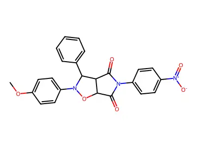 2-(4-methoxyphenyl)-5-(4-nitrophenyl)-3-phenyl-3a,6a-dihydro-3H-pyrrolo[3,4-d][1,2]oxazole-4,6-dione structure