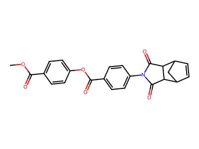 4-(methoxycarbonyl)phenyl 4-(1,3-dioxo-1,3,3a,4,7,7a-hexahydro-2H-4,7-methanoisoindol-2-yl)benzoate structure