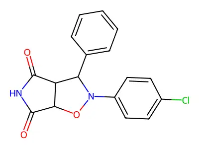 2-(4-chlorophenyl)-3-phenyldihydro-2H-pyrrolo[3,4-d]isoxazole-4,6(5H,6aH)-dione structure