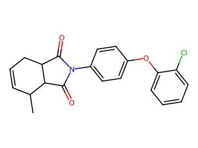 2-[4-(2-Chlorophenoxy)phenyl]-4-methyl-3a,4,7,7a-tetrahydroisoindole-1,3-dione structure