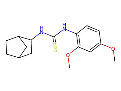 1-(2-Bicyclo[2.2.1]heptanyl)-3-(2,4-dimethoxyphenyl)thiourea structure