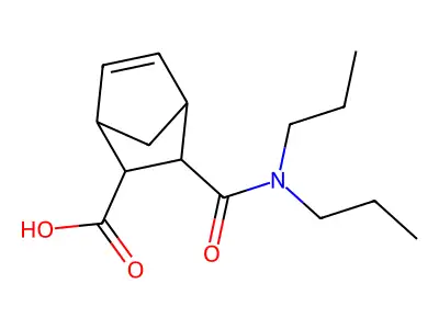 3-(Dipropylcarbamoyl)bicyclo[2.2.1]hept-5-ene-2-carboxylic acid structure