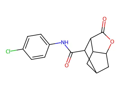 N-(4-chlorophenyl)-2-oxohexahydro-2H-3,5-methanocyclopenta[b]furan-7-carboxamide structure