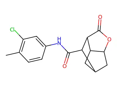 N-(3-chloro-4-methylphenyl)-5-oxo-4-oxatricyclo[4.2.1.0~3,7~]nonane-9-carboxamide structure