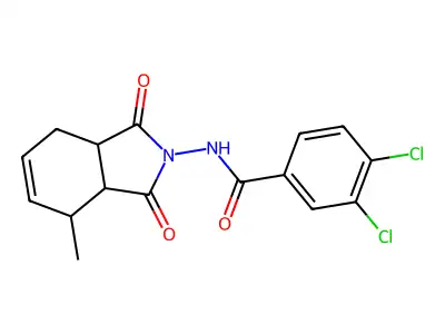 3,4-dichloro-N-(4-methyl-1,3-dioxo-3a,4,7,7a-tetrahydroisoindol-2-yl)benzamide structure
