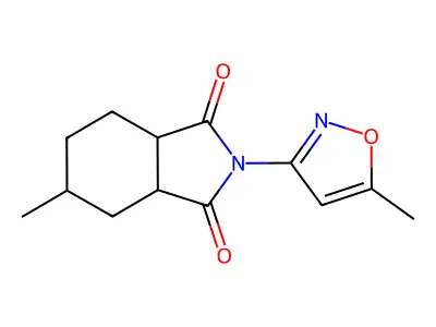 5-methyl-2-(5-methyl-1,2-oxazol-3-yl)hexahydro-1H-isoindole-1,3(2H)-dione structure