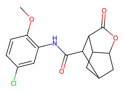 N-(5-chloro-2-methoxyphenyl)-2-oxohexahydro-2H-3,5-methanocyclopenta[b]furan-7-carboxamide structure