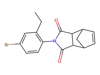 2-(4-bromo-2-ethylphenyl)-3a,4,7,7a-tetrahydro-1H-4,7-methanoisoindole-1,3(2H)-dione structure