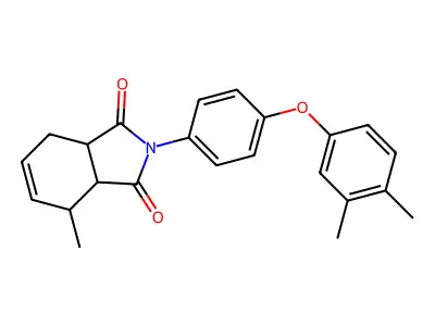 2-[4-(3,4-dimethylphenoxy)phenyl]-4-methyl-3a,4,7,7a-tetrahydro-1H-isoindole-1,3(2H)-dione structure