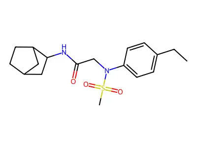 N-(3-bicyclo[2.2.1]heptanyl)-2-(4-ethyl-N-methylsulfonylanilino)acetamide structure