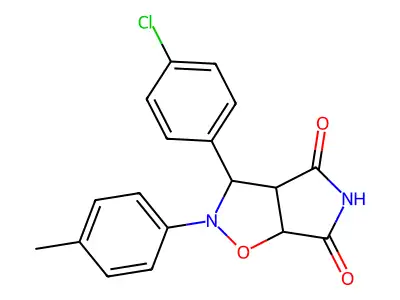 3-(4-chlorophenyl)-2-(p-tolyl)dihydro-2H-pyrrolo[3,4-d]isoxazole-4,6(5H,6aH)-dione structure