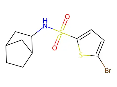 N-bicyclo[2.2.1]hept-2-yl-5-bromo-2-thiophenesulfonamide structure