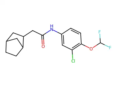2-(Bicyclo[2.2.1]heptan-2-yl)-N-(3-chloro-4-(difluoromethoxy)phenyl)acetamide structure