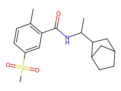 N-[1-(2-bicyclo[2.2.1]heptanyl)ethyl]-2-methyl-5-methylsulfonylbenzamide structure